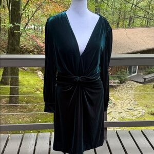 Elegant Dark Green Velvet Dress